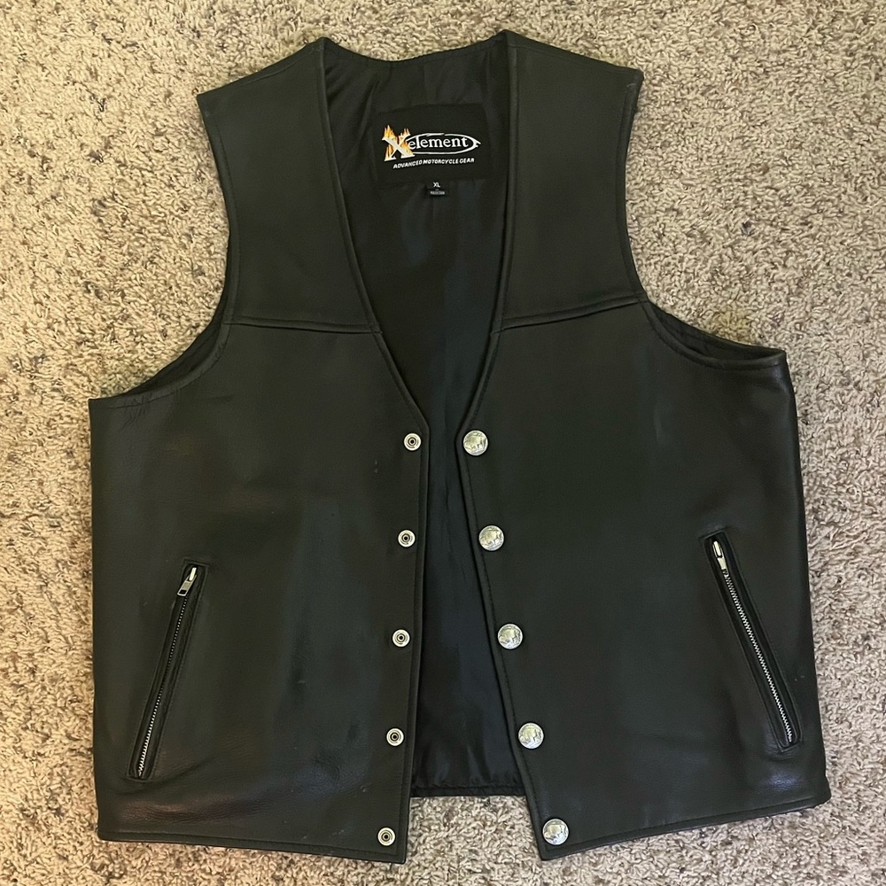 XElement Black Leather Vest